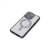 Apple İphone 15 Pro Kılıf Joke Simli Magneticsafe Kılıf - Siyah