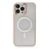 Apple İphone 15 Pro Kılıf Room Magneticsafe Silikon - Pudra