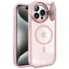 Apple İphone 15 Pro Kılıf Teleskop Lens Magsafe Silikon Kapak - Pembe