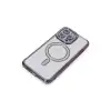 Apple İphone 15 Pro Max Kılıf Joke Simli Magneticsafe Kılıf - Derin Mor