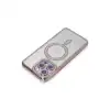 Apple İphone 15 Pro Max Kılıf Joke Simli Magneticsafe Kılıf - Pembe