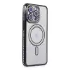 Apple İphone 15 Pro Max Kılıf Joke Simli Magneticsafe Kılıf - Siyah