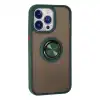 Apple İphone 15 Pro Max Kılıf Montreal Yüzüklü Silikon Kapak - Yeşil
