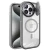 Apple İphone 15 Pro Max Kılıf Teleskop Lens Magsafe Silikon Kapak - Titan Gri
