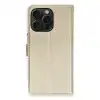 Apple İphone 15 Pro Max Kılıf Trend S Plus Kapaklı Kılıf - Gold