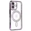 Apple İphone 16 Kılıf Joke Simli Magneticsafe Kılıf - Derin Mor