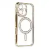 Apple İphone 16 Kılıf Joke Simli Magneticsafe Kılıf - Gold