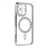 Apple İphone 16 Kılıf Joke Simli Magneticsafe Kılıf - Gümüş