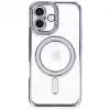 Apple İphone 16 Kılıf Joke Simli Magneticsafe Kılıf - Mavi