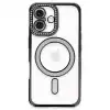 Apple İphone 16 Kılıf Joke Simli Magneticsafe Kılıf - Siyah