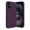 Apple İphone 16 Kılıf Kelvin Kartvizitli Silikon - Derin Mor