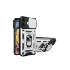 Apple İphone 16 Kılıf Pars Lens Yüzüklü Silikon - Gümüş