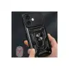 Apple İphone 16 Kılıf Pars Lens Yüzüklü Silikon - Kırmızı