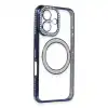 Apple İphone 16 Plus Kılıf Joke Simli Magneticsafe Kılıf - Lacivert