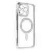 Apple İphone 16 Pro Kılıf Joke Simli Magneticsafe Kılıf - Gümüş