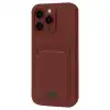 Apple İphone 16 Pro Kılıf Kelvin Kartvizitli Silikon - Bordo