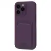 Apple İphone 16 Pro Kılıf Kelvin Kartvizitli Silikon - Derin Mor