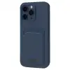 Apple İphone 16 Pro Kılıf Kelvin Kartvizitli Silikon - Lacivert