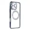 Apple İphone 16 Pro Max Kılıf Joke Simli Magneticsafe Kılıf - Lacivert