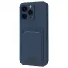 Apple İphone 16 Pro Max Kılıf Kelvin Kartvizitli Silikon - Lacivert