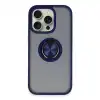 Apple İphone 16 Pro Max Kılıf Montreal Yüzüklü Silikon Kapak - Lacivert