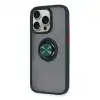 Apple İphone 16 Pro Max Kılıf Montreal Yüzüklü Silikon Kapak - Yeşil