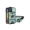 Apple İphone 16 Pro Max Kılıf Pars Lens Yüzüklü Silikon - Yeşil