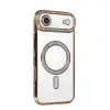 Apple İphone 17 Air Joke Simli Magneticsafe Kılıf - Gold