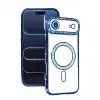Apple İphone 17 Air Joke Simli Magneticsafe Kılıf - Mavi