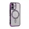 Apple İphone 17 Joke Simli Magneticsafe Kılıf - Derin Mor