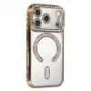 Apple İphone 17 Pro Joke Simli Magneticsafe Kılıf - Gold