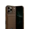Apple İphone 17 Pro Kelvin Kartvizitli Silikon - Kahverengi