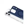 Apple İphone 17 Pro Max Combo Sert Şeffaf Magsafe Kapak - Mavi