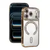 Apple İphone 17 Pro Max Joke Simli Magneticsafe Kılıf - Gold