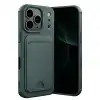 Apple İphone 17 Pro Max Kelvin Kartvizitli Silikon - Koyu Yeşil