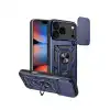 Apple İphone 17 Pro Max Pars Lens Yüzüklü Silikon - Lacivert