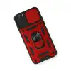 Apple İphone 6 Kılıf Pars Lens Yüzüklü Silikon - Kırmızı