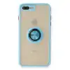 Apple İphone 7 Plus Kılıf Montreal Yüzüklü Silikon Kapak - Buz Mavi