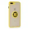 Apple İphone 7 Plus Kılıf Montreal Yüzüklü Silikon Kapak - Sarı