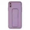 Apple İphone Xs Max Kılıf Coco Deri Standlı Kapak - Koyu Lila