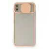 Apple İphone Xs Max Kılıf Palm Buzlu Kamera Sürgülü Silikon - Pembe