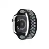 Apple Watch 38mm Ayarlı Delikli Silikon Kordon (saat Değildir) - Siyah-gri