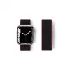 Apple Watch 38mm Hasırlı Cırtcırtlı Kordon (saat Değildir) - Pembe-siyah