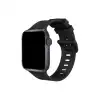 Apple Watch 38mm Kr408 Çizgili Silikon Kordon (saat Değildir) - Siyah