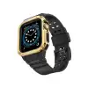 Apple Watch 42mm Kr401 Silikon Kordon (saat Değildir) - Siyah-gold