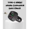 Araç Tipi Hızlı Şarj Adaptörü Type-C PD USB Çift Port Kompakt