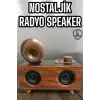 Bluetooth Hoparlör Ahşap Klasik Retro Gramofon Bluetooth Müzik Kutusu