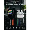 Bluetooth Telefon Görüşmeli Akıllı Saat Seti Kablosuz Bluetooth Kulaklık 7 Değiştirilebilir Kordon