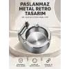 Çakmaklı Küllük Paslanmaz Metal Yuvarlak Tasarım