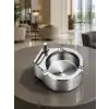 Çakmaklı Küllük Paslanmaz Metal Yuvarlak Tasarım